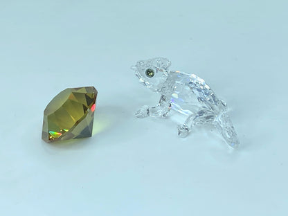 Swarovski chameleon with colour crystal chaton in box S62