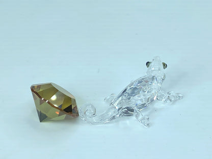 Swarovski chameleon with colour crystal chaton in box S62