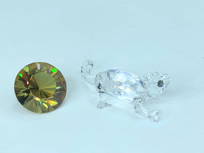 Swarovski chameleon with colour crystal chaton in box S62