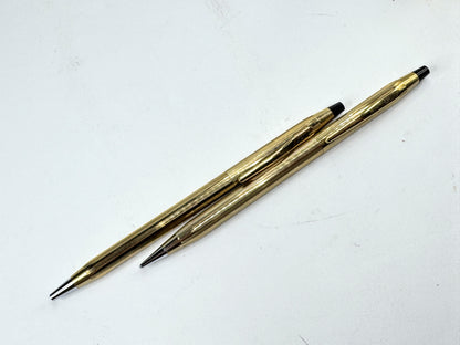 Vintage Cross Classic Century 10K Gold Filled Ball Pen Pencil Set with box SS454
