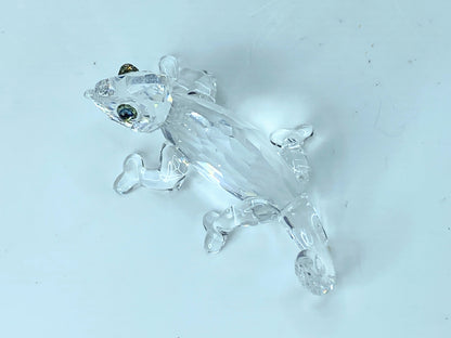 Swarovski chameleon with colour crystal chaton in box S62