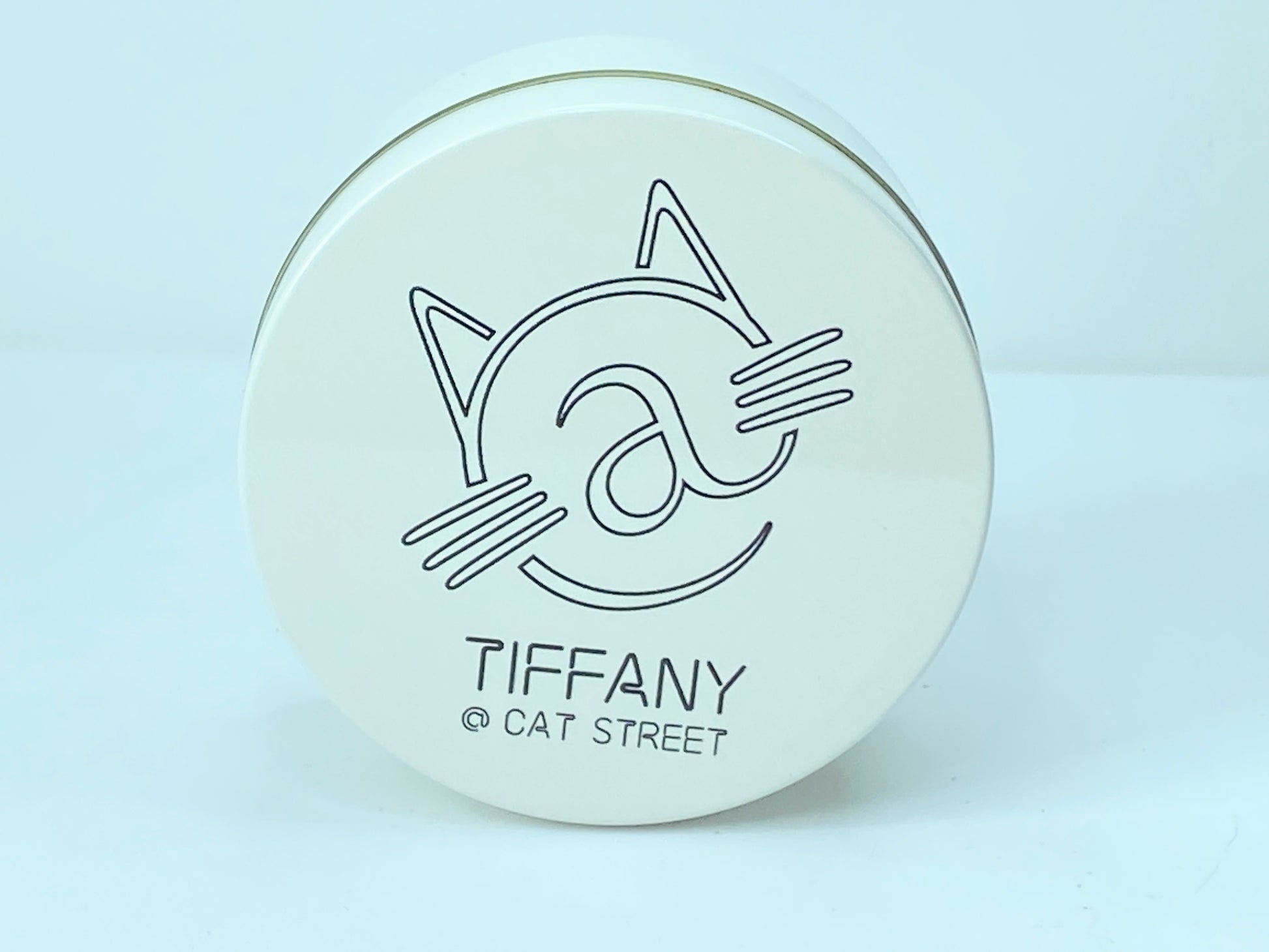 Retired TIFFANY & Co. Cat Street small canister lid tin can 2 7/8" SS49