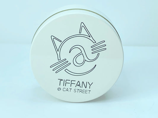 Retired TIFFANY & Co. Cat Street small canister lid tin can 2 7/8" SS49