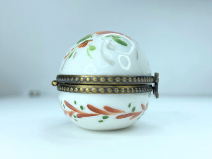 F.V Limoges France Limoges France Orange flower egg shape trinket A155