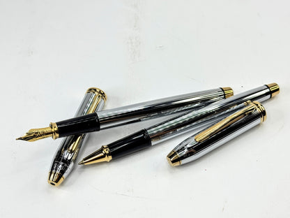 Cross Townsend Medalist Fountain & Rollerball Pen Set New old stock w/Box SS455