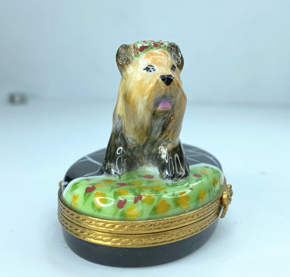 Pierre Arquie Yorkshire Terrier “Yorkie” Limoge trinket Limited Edition A156