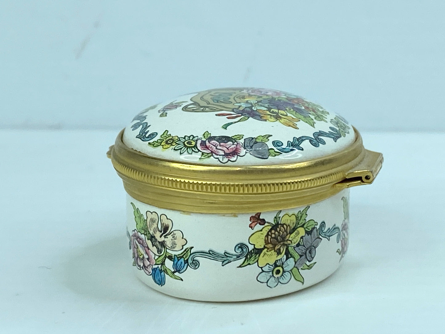 Halcyon Days English Enamels "A Year to Remember 1982" Floral Trinket Box A564