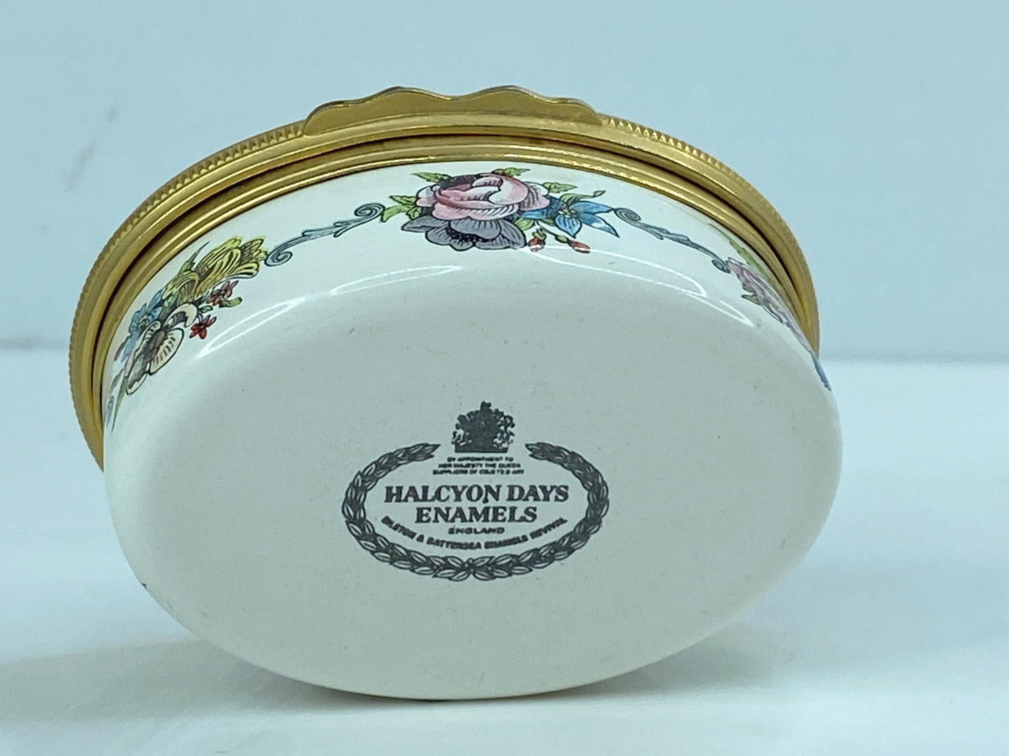 Halcyon Days English Enamels "A Year to Remember 1982" Floral Trinket Box A564