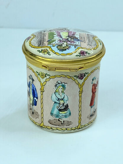 Halcyon Days Ordinary Day Enamel Box tall trinket A566