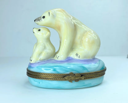 Exquisite POLAR BEAR w/ Cub Pierre Arquie limited edition A159