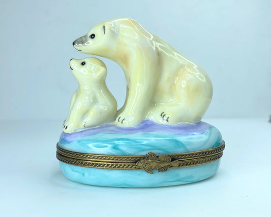 Exquisite POLAR BEAR w/ Cub Pierre Arquie limited edition A159