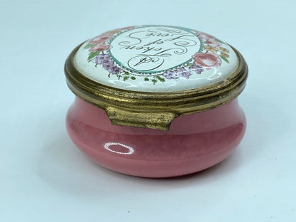 Halcyon Days Enamel Trinket Box "A Token of Love" Pink A567