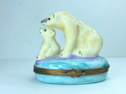 Exquisite POLAR BEAR w/ Cub Pierre Arquie limited edition A159