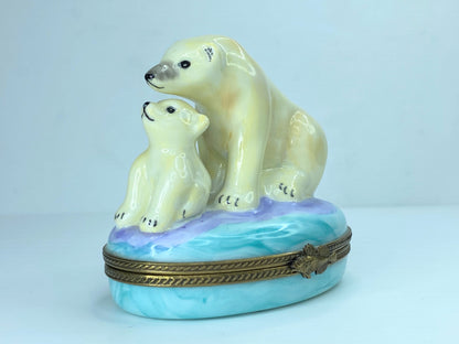 Exquisite POLAR BEAR w/ Cub Pierre Arquie limited edition A159