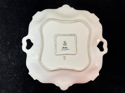 Vintage Alka Kunst Bavaria Pompadour gold gilt Floral Handled Tray A1079