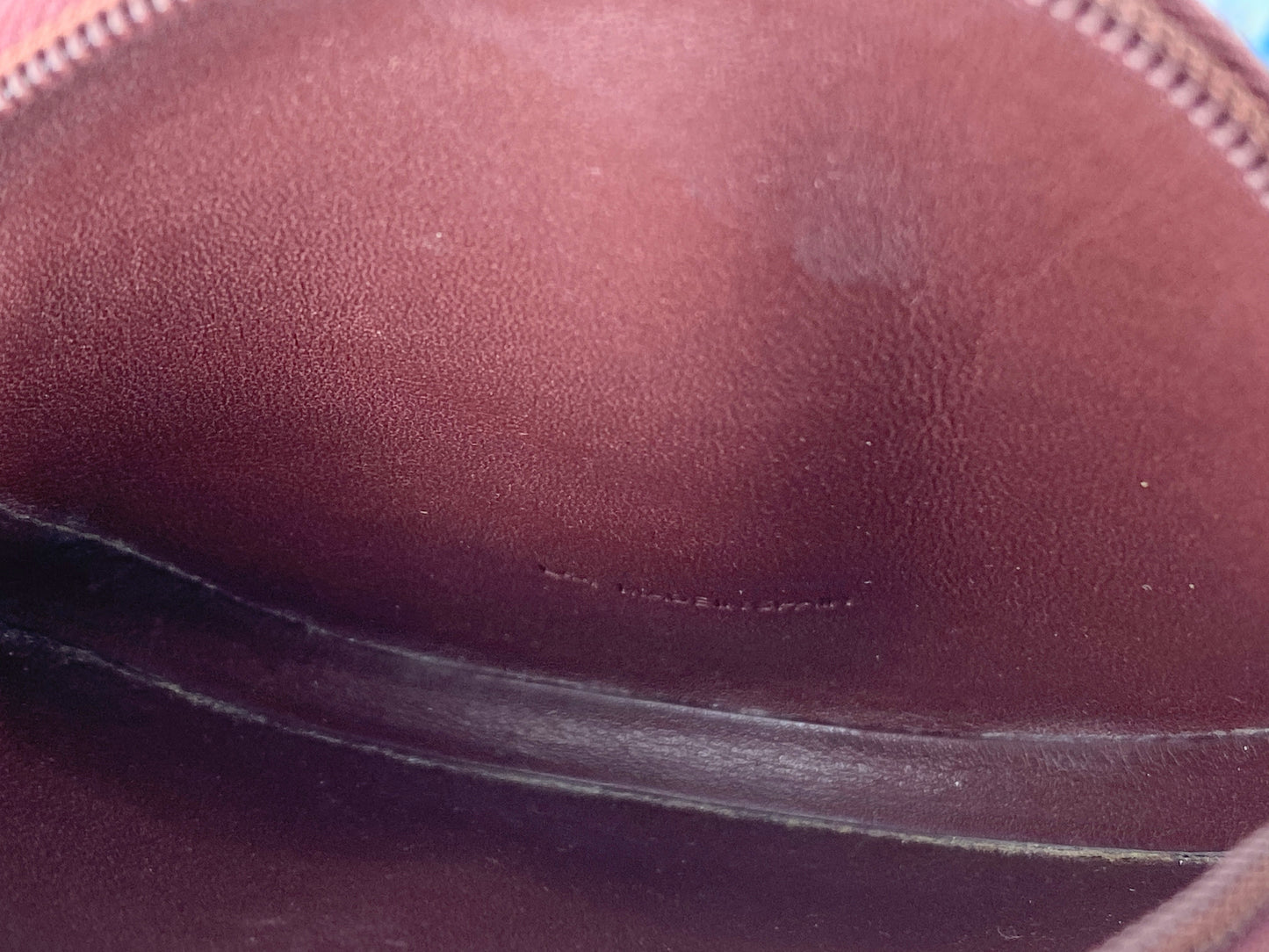 Must De Cartier 2C Logo Coin Case Wallet Purse Leather Bordeaux Red GS421