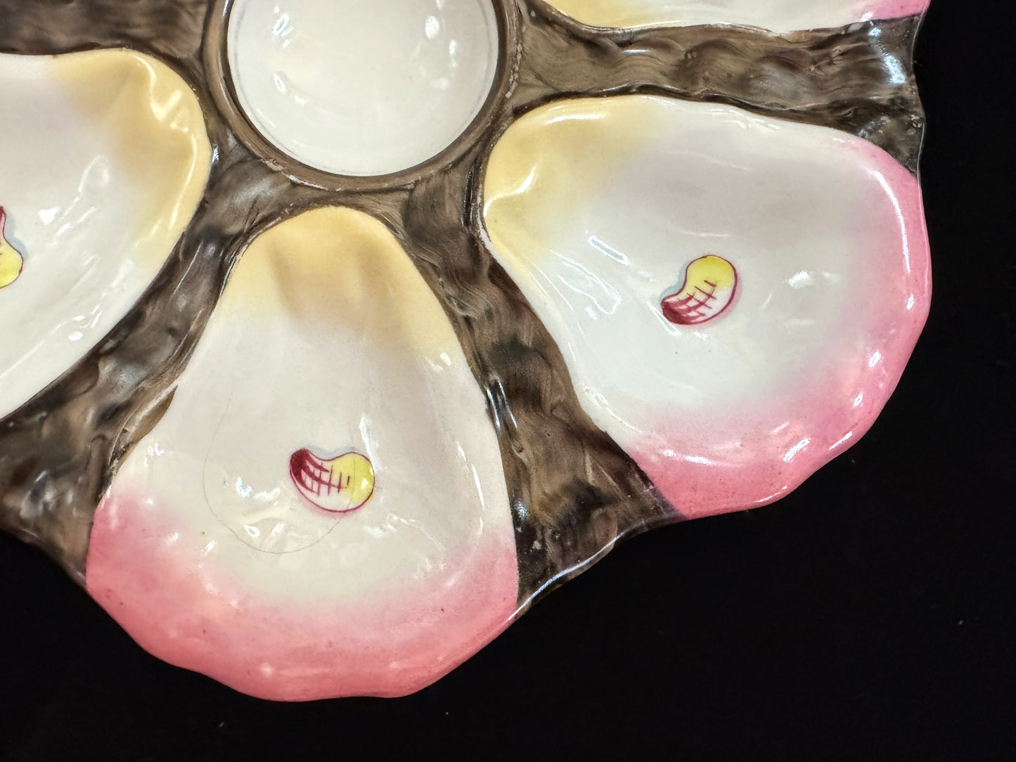 Antique Art Nouveau Hand Painted Calla Lily Porcelain Oyster Plate 9.5" A1082