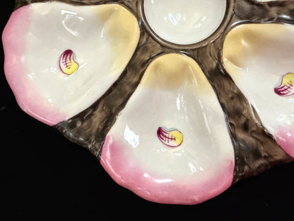 Antique Art Nouveau Hand Painted Calla Lily Porcelain Oyster Plate 9.5" A1082