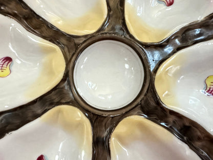 Antique Art Nouveau Hand Painted Calla Lily Porcelain Oyster Plate 9.5" A1082