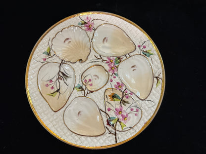 Antique Franz Anton Mehlem Bonn Porcelain Oyster Plate 8.75 In A1083
