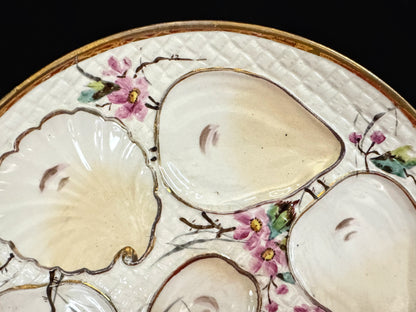 Antique Franz Anton Mehlem Bonn Porcelain Oyster Plate 8.75 In A1083