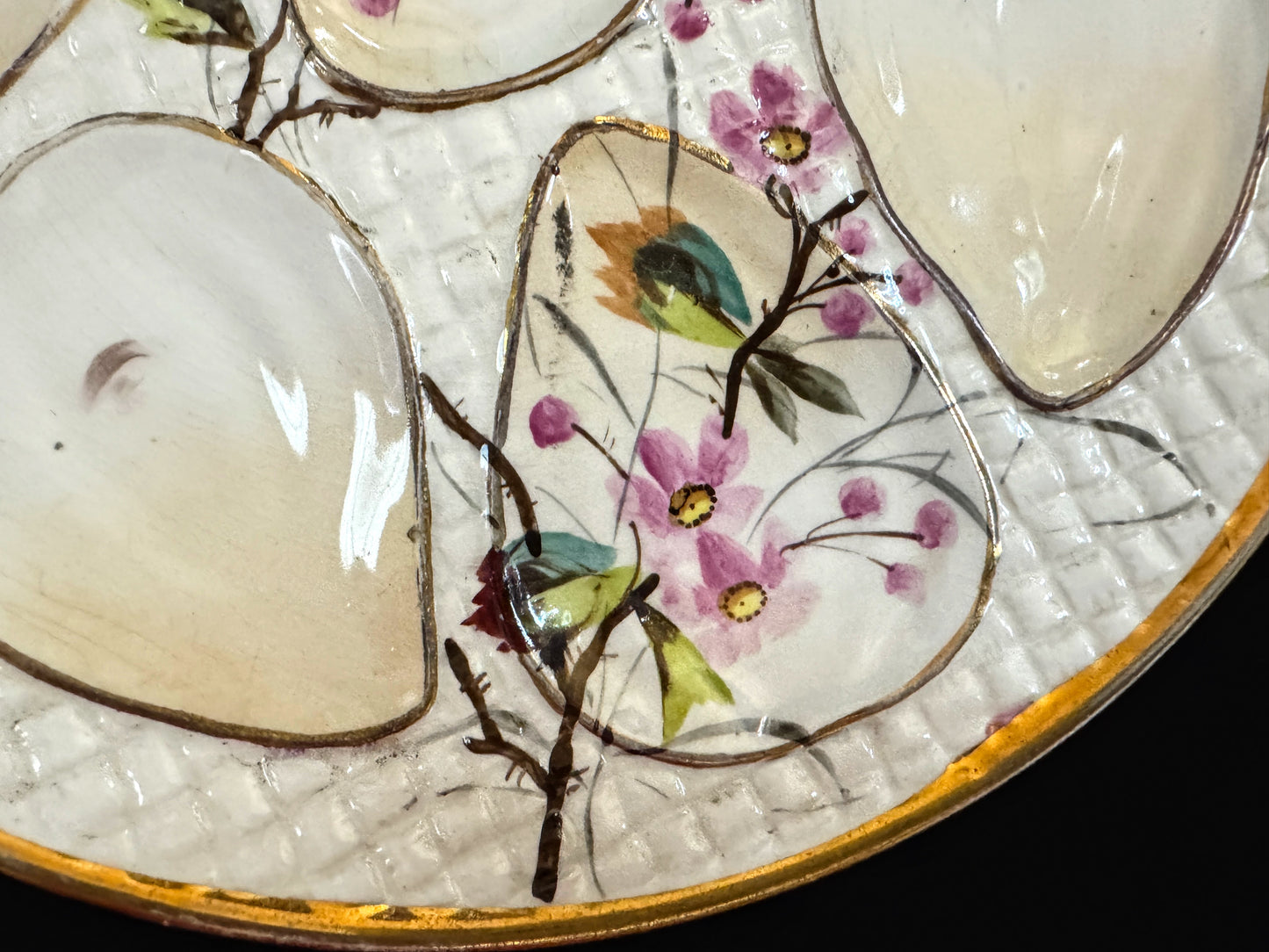 Antique Franz Anton Mehlem Bonn Porcelain Oyster Plate 8.75 In A1083
