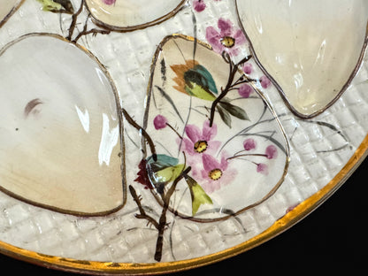 Antique Franz Anton Mehlem Bonn Porcelain Oyster Plate 8.75 In A1083
