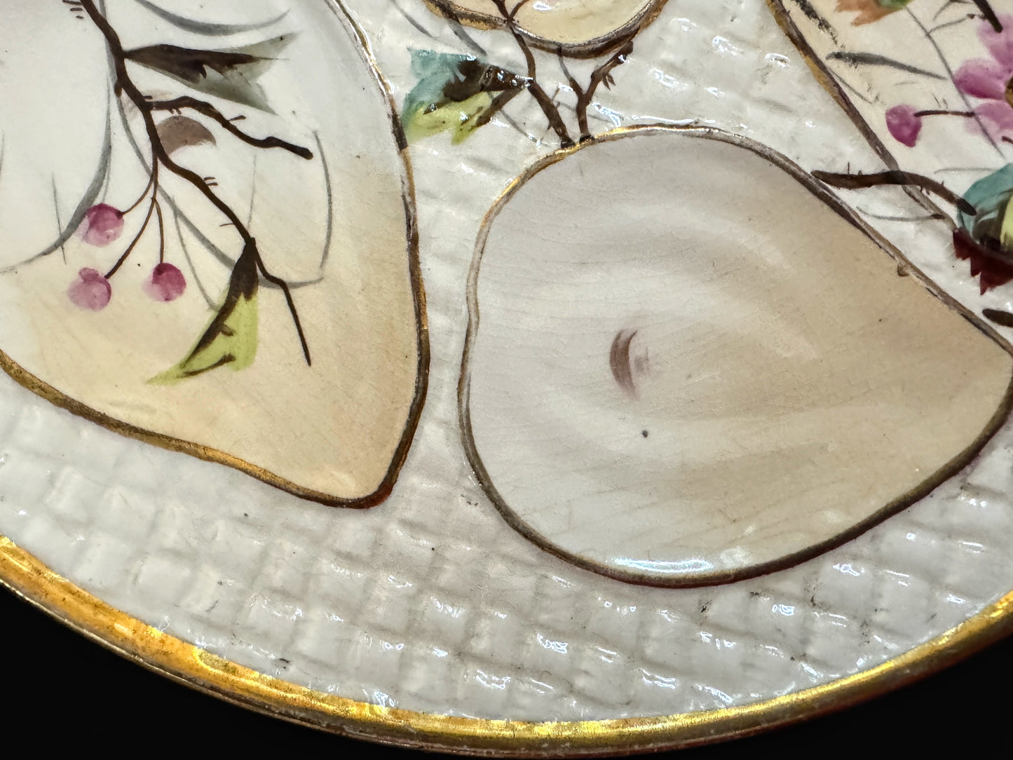Antique Franz Anton Mehlem Bonn Porcelain Oyster Plate 8.75 In A1083