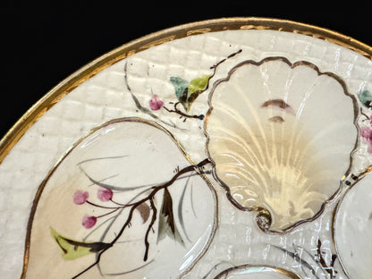 Antique Franz Anton Mehlem Bonn Porcelain Oyster Plate 8.75 In A1083