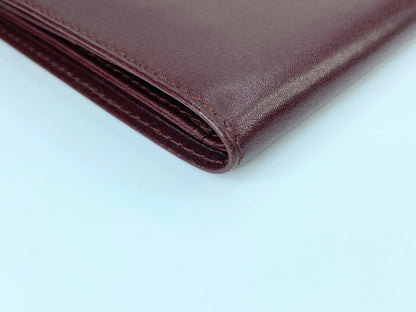 Cartier Bifold Wallet Mastline Bordeaux Leather men's accessory Authentic GS424