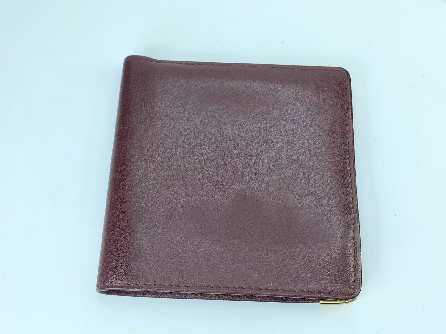 Cartier Bifold Wallet Mastline Bordeaux Leather men's accessory Authentic GS424