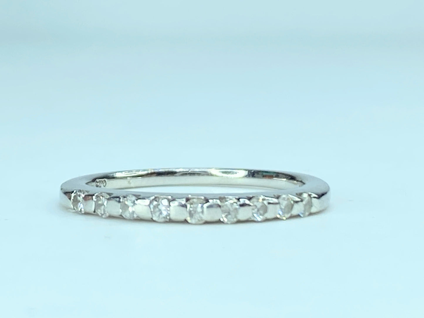 Platinum 0.3ct G/VS2 round brilliant diamond Alliance ring band s7 3.5g JR9795