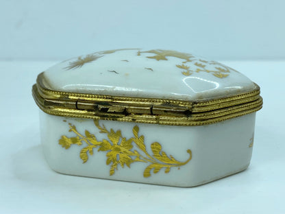 Le Tallec Limoges French HM Porcelain Gilt Trinket Jewelry Box A574