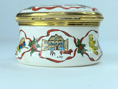 Halcyon Day Bilston & Battersea 1985 Christmas annual enameled box A164