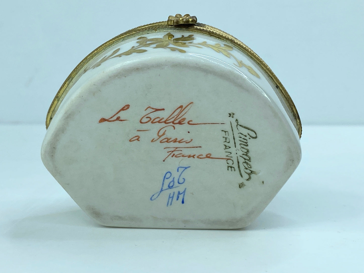 Le Tallec Limoges French HM Porcelain Gilt Trinket Jewelry Box A574