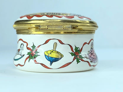 Halcyon Day Bilston & Battersea 1985 Christmas annual enameled box A164