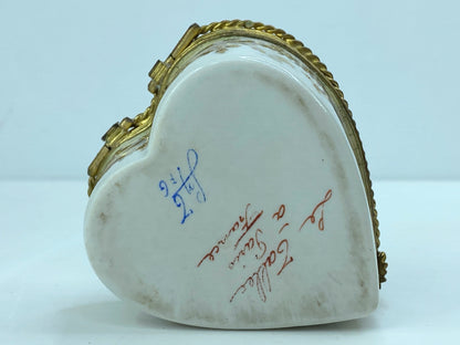 Rare Le Tallec Paris France hand painted Forget-Me-Not gold gilt trinket A575