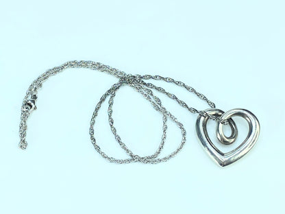 James Avery Retired Sterling Silver Heart Strings Pendant Necklace 18.0" JR9799