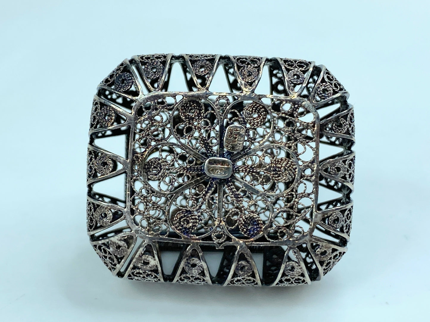 Rosary Box Metal Sterling Silver Christian Religion Souvenir Gift Reliquary SS121