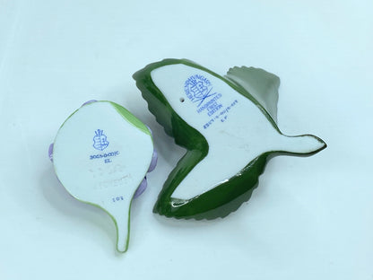 Herend sets, Bird on a Leaf Place Card Holders, Bunch of Violets Bouquet A580