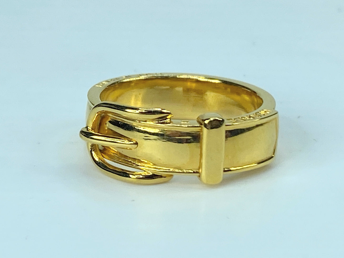 Hermès Gold Plated Buckle Bijouterie Fantaisie Scarf ring authentic GS437