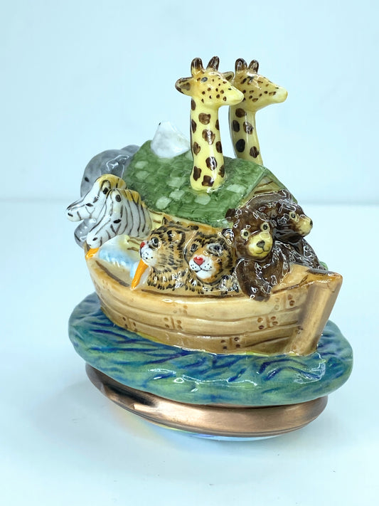 Halcyon Day  Noah's Ark Bonbonniere trinket box A172