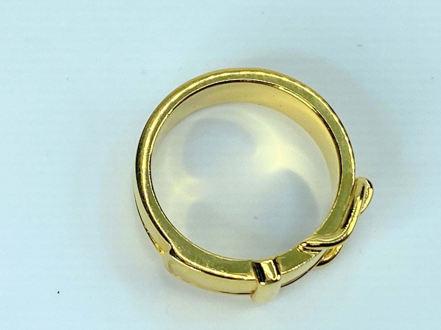 Hermès Gold Plated Buckle Bijouterie Fantaisie Scarf ring authentic GS437