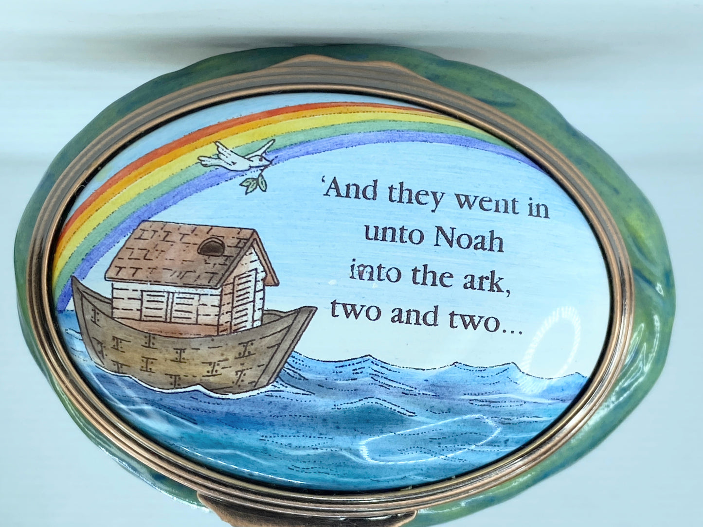 Halcyon Day  Noah's Ark Bonbonniere trinket box A172