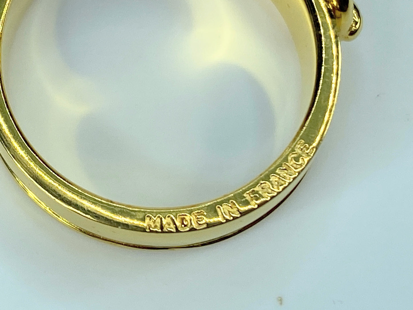 Hermès Gold Plated Buckle Bijouterie Fantaisie Scarf ring authentic GS437