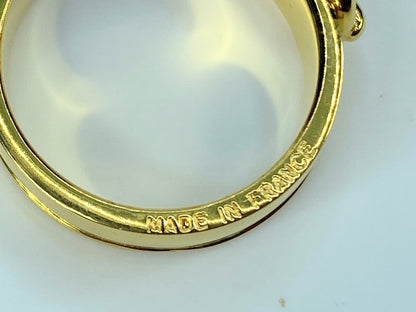 Hermès Gold Plated Buckle Bijouterie Fantaisie Scarf ring authentic GS437