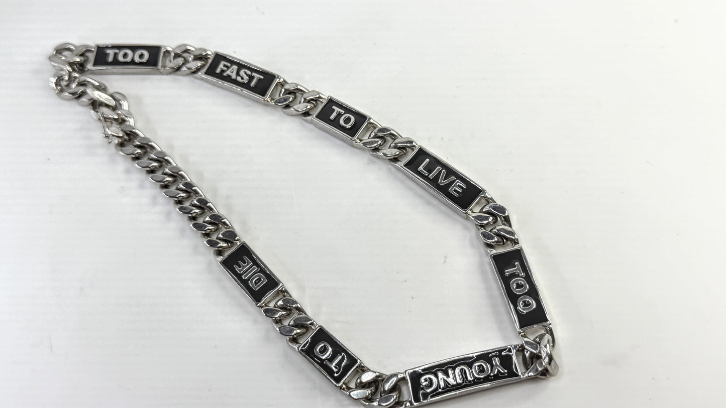 Vintage Vivienne Westwood “Too Fast To Live Too Young To Die Chunky" Choker GS815