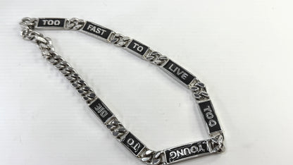 Vintage Vivienne Westwood “Too Fast To Live Too Young To Die Chunky" Choker GS815