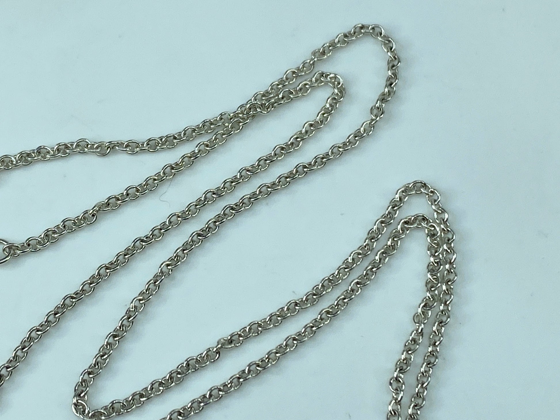 Tiffany & Co 925 Silver Elsa Peretti Open Heart 22mm pendant Necklace JR541