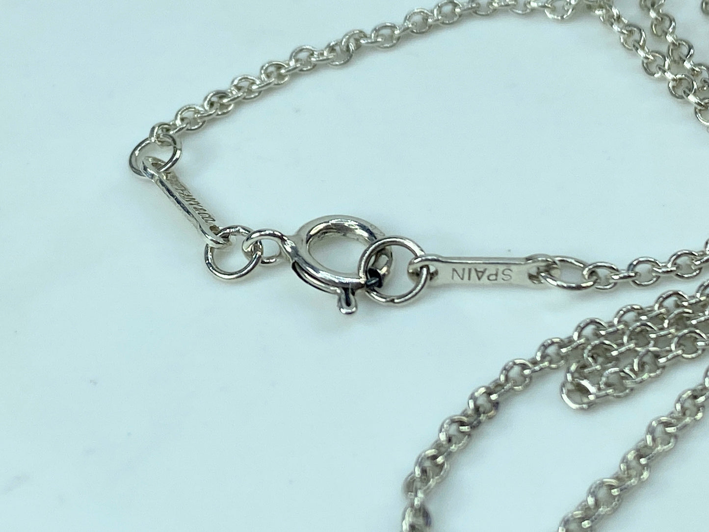 Tiffany & Co 925 Silver Elsa Peretti Open Heart 22mm pendant Necklace JR541